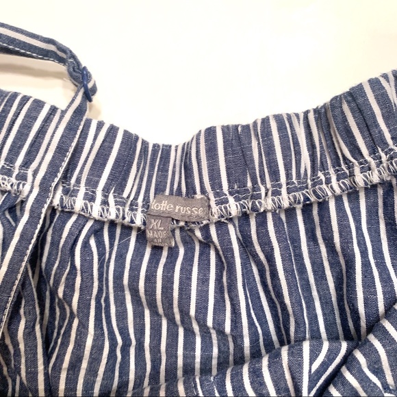 Charlotte Russe Blue Pinstriped Off The Shoulder - Picture 3 of 6